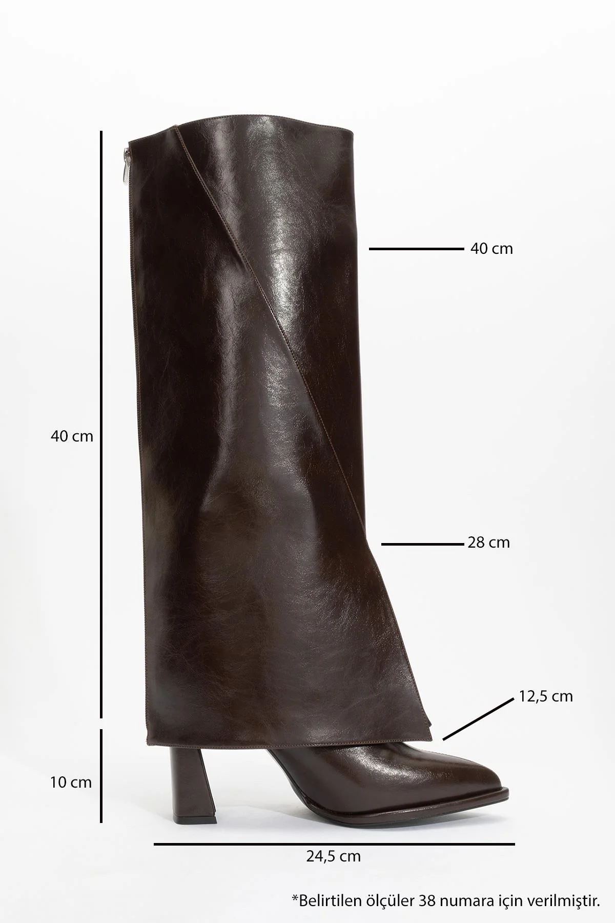 Aja - Brown Block Heel Convertible Knee-High Boot (Women) - Image 5