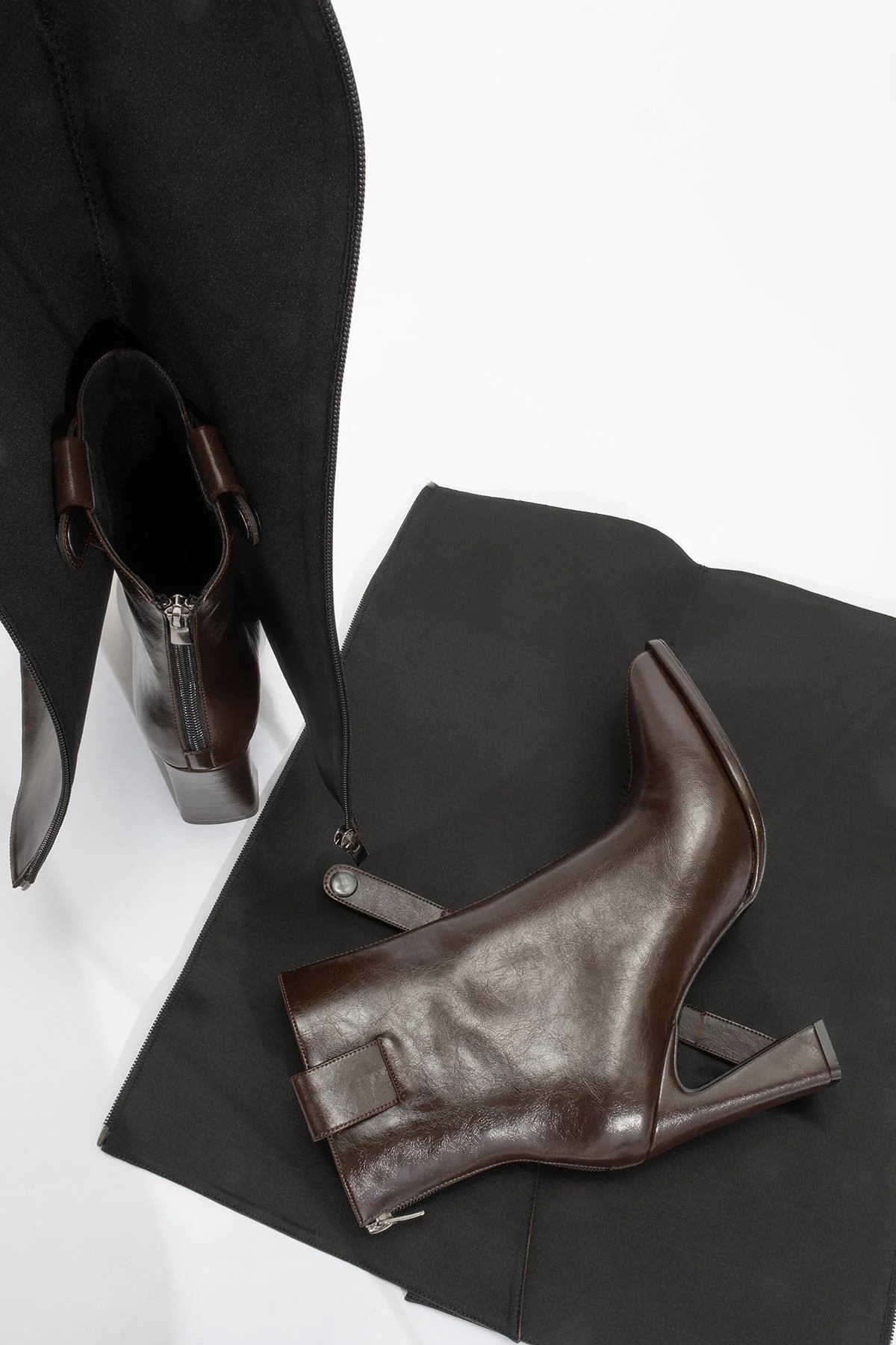 Aja - Brown Block Heel Convertible Knee-High Boot (Women) - Image 9