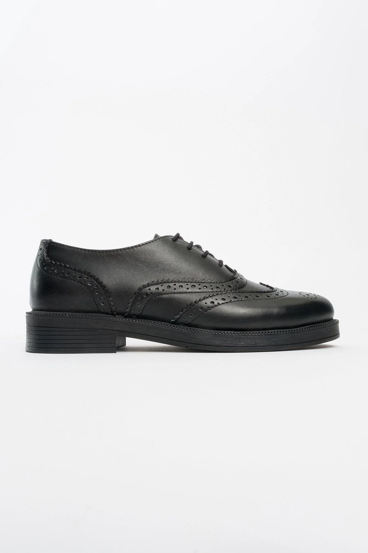 Avra - Black Leather Oxford Shoes (Women) - Image 4
