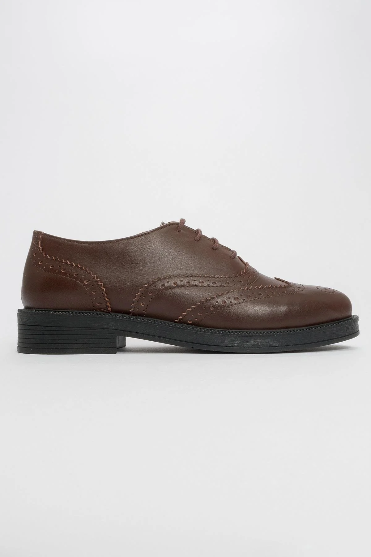 Avra - Brown Leather Oxford Shoes (Women) - Image 4
