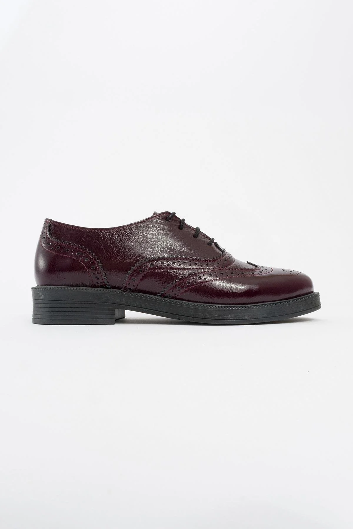Avra - Burgundy Patent Leather Oxford Shoes (Women) - Image 4