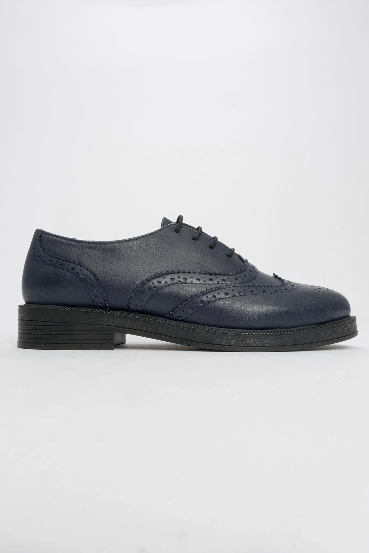 Avra - Navy Leather Oxford Shoes (Women) - Image 4