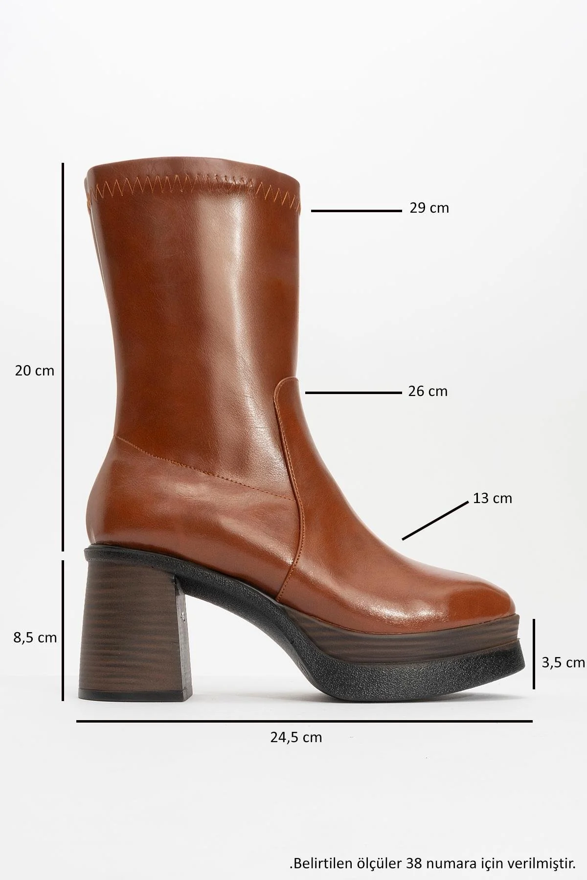 Beck - Tan Platform Heel Boot (Women) - Image 4