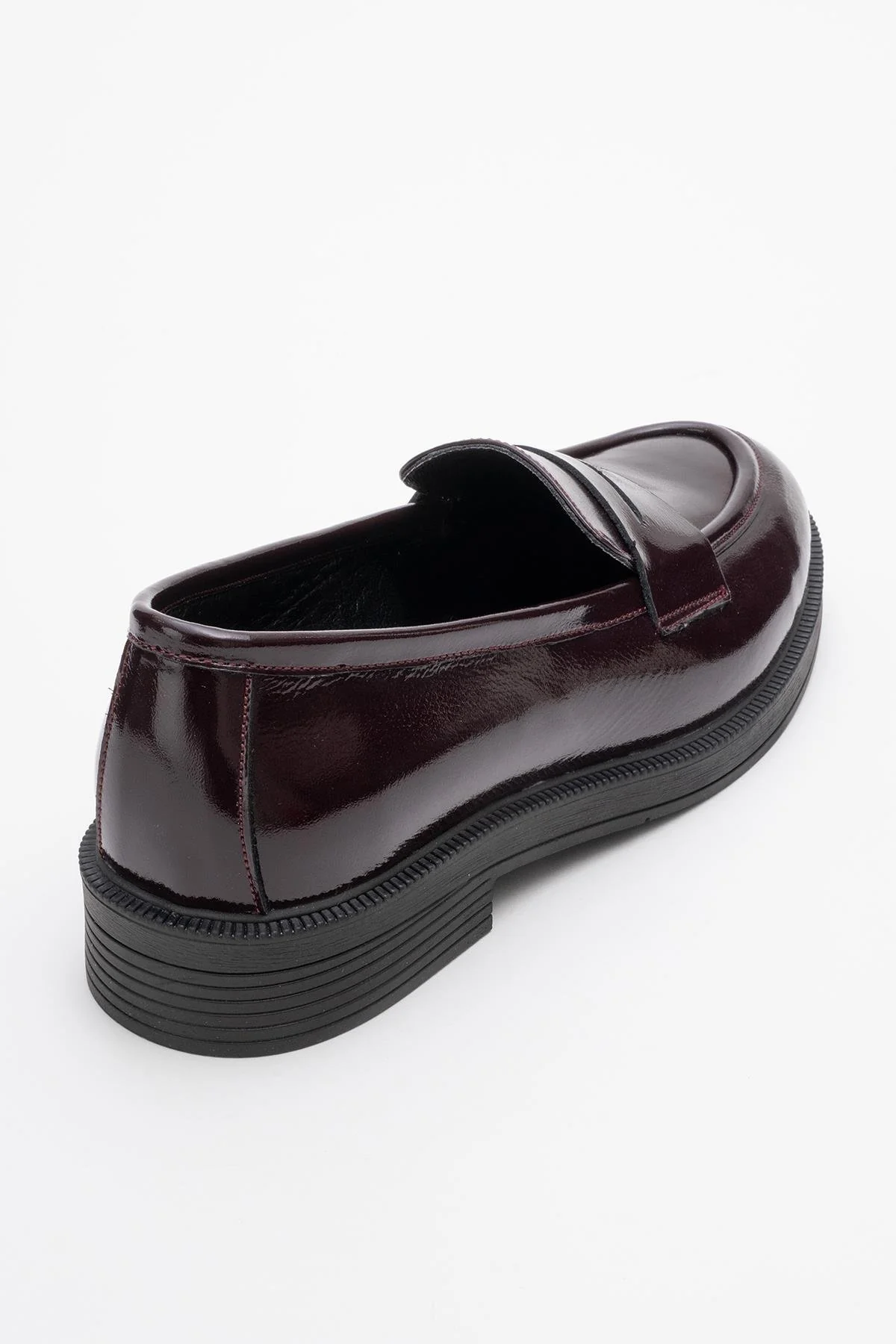Bree - Burgundy Patent Platform Leather Loafers (Women) - Image 3