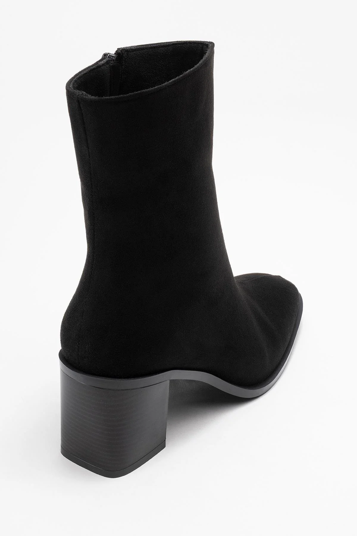 Chara - Black Suede Block Heel Ankle Boot (Women) - Image 5