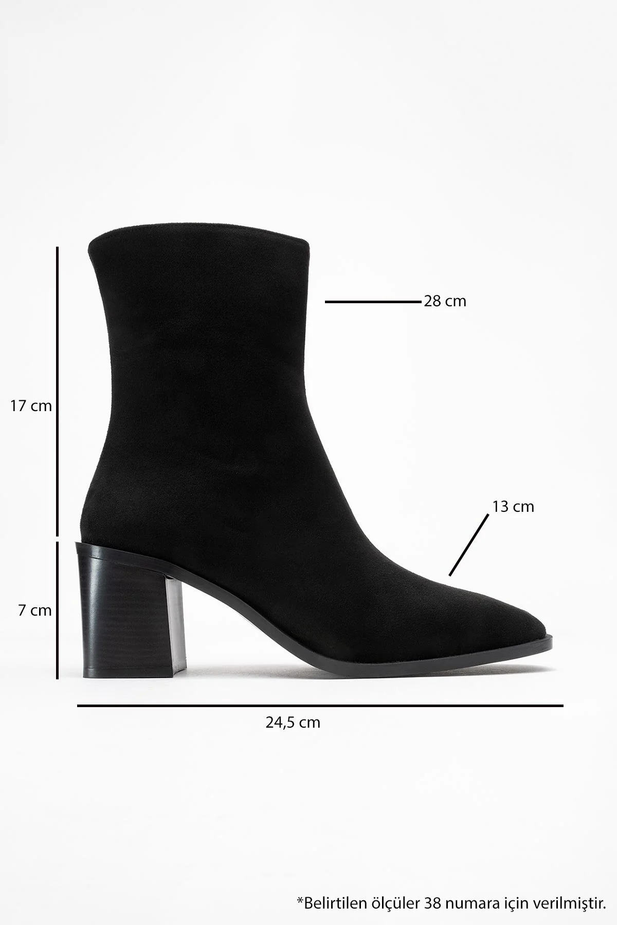 Chara - Black Suede Block Heel Ankle Boot (Women) - Image 6