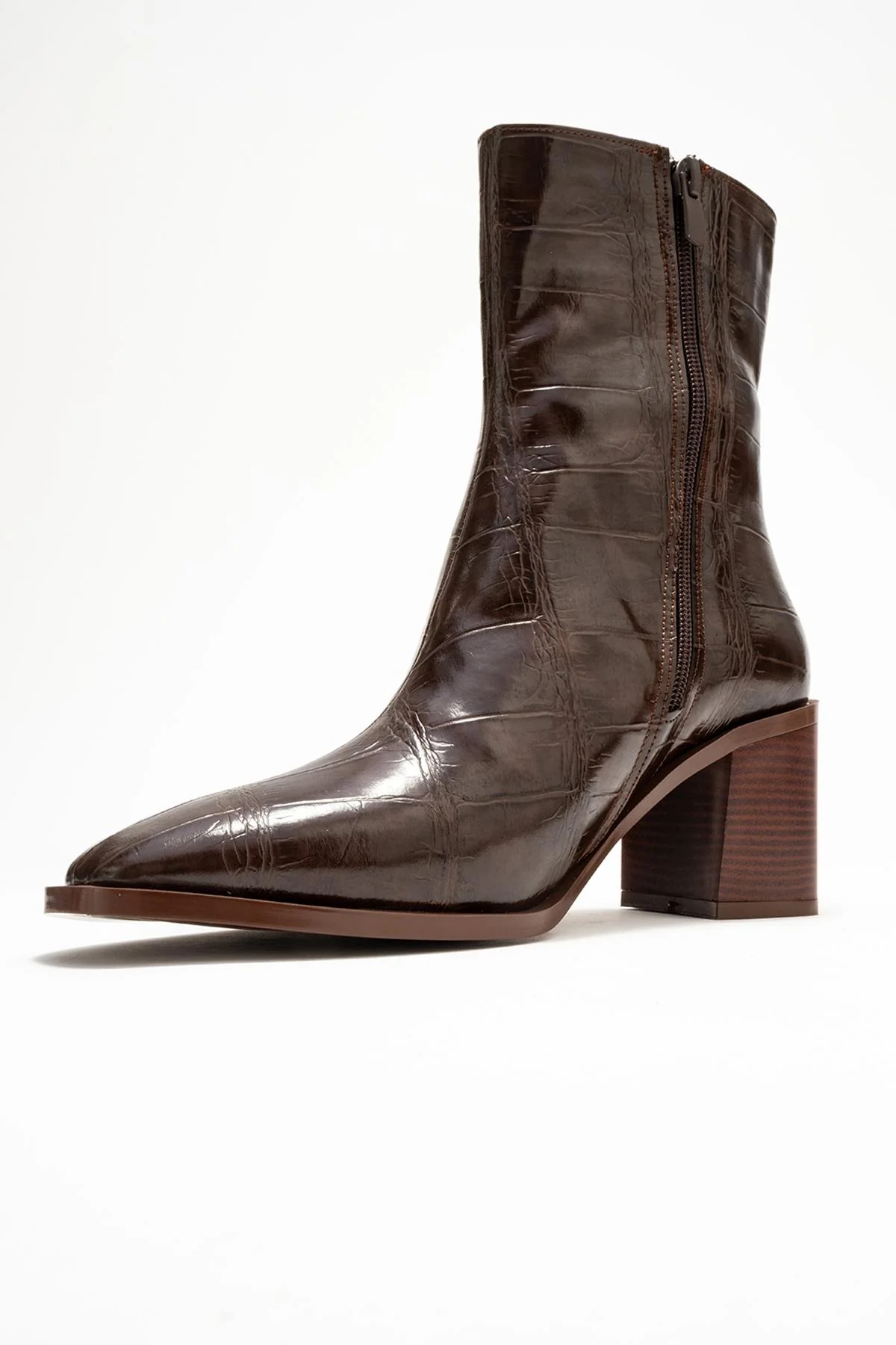 Chara - Brown Printed Block Heel Boot (Women) - Image 4