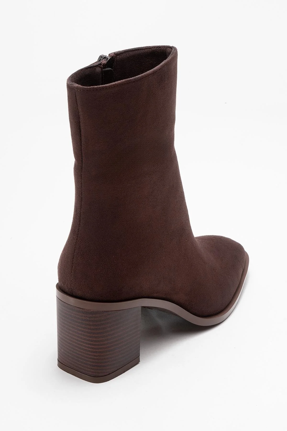 Chara - Brown Suede Block Heel Ankle Boot (Women) - Image 5