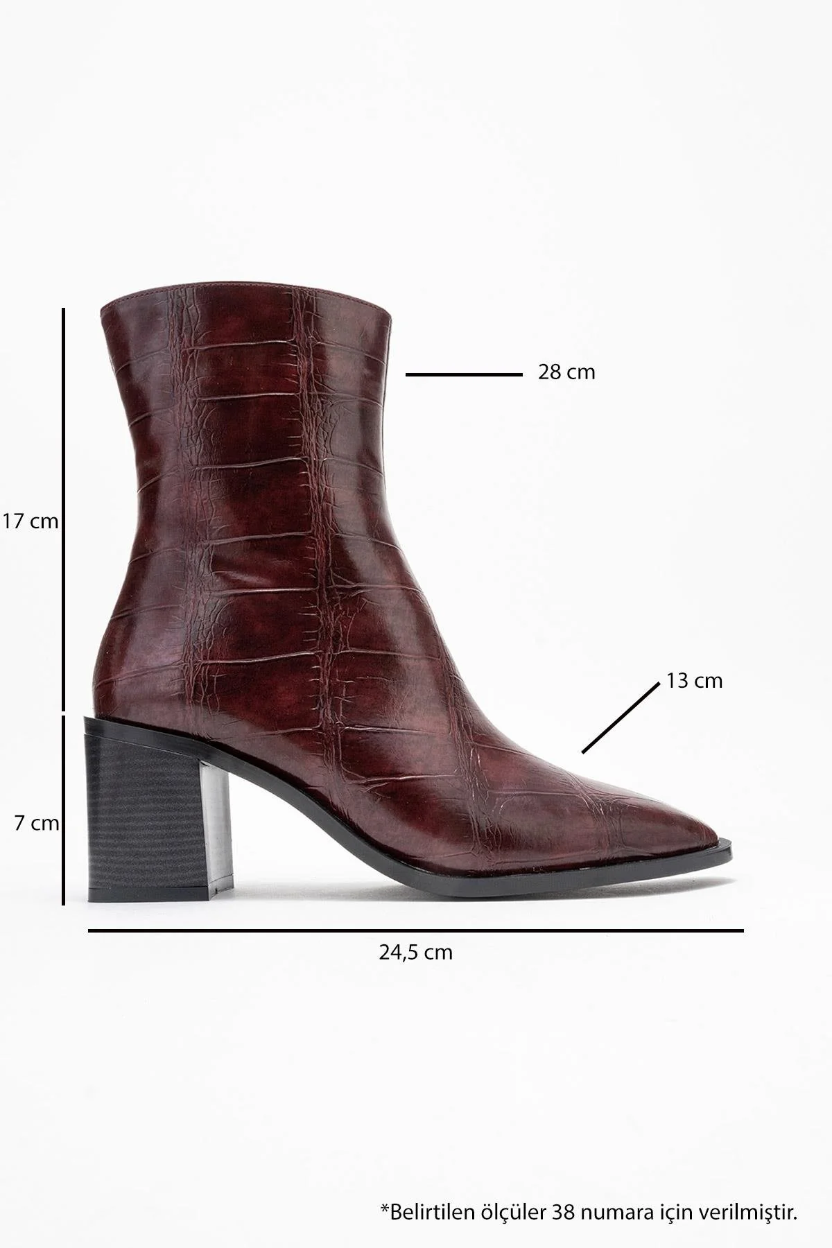 Chara - Burgundy Print Block Heel Ankle Boot (Women) - Image 6