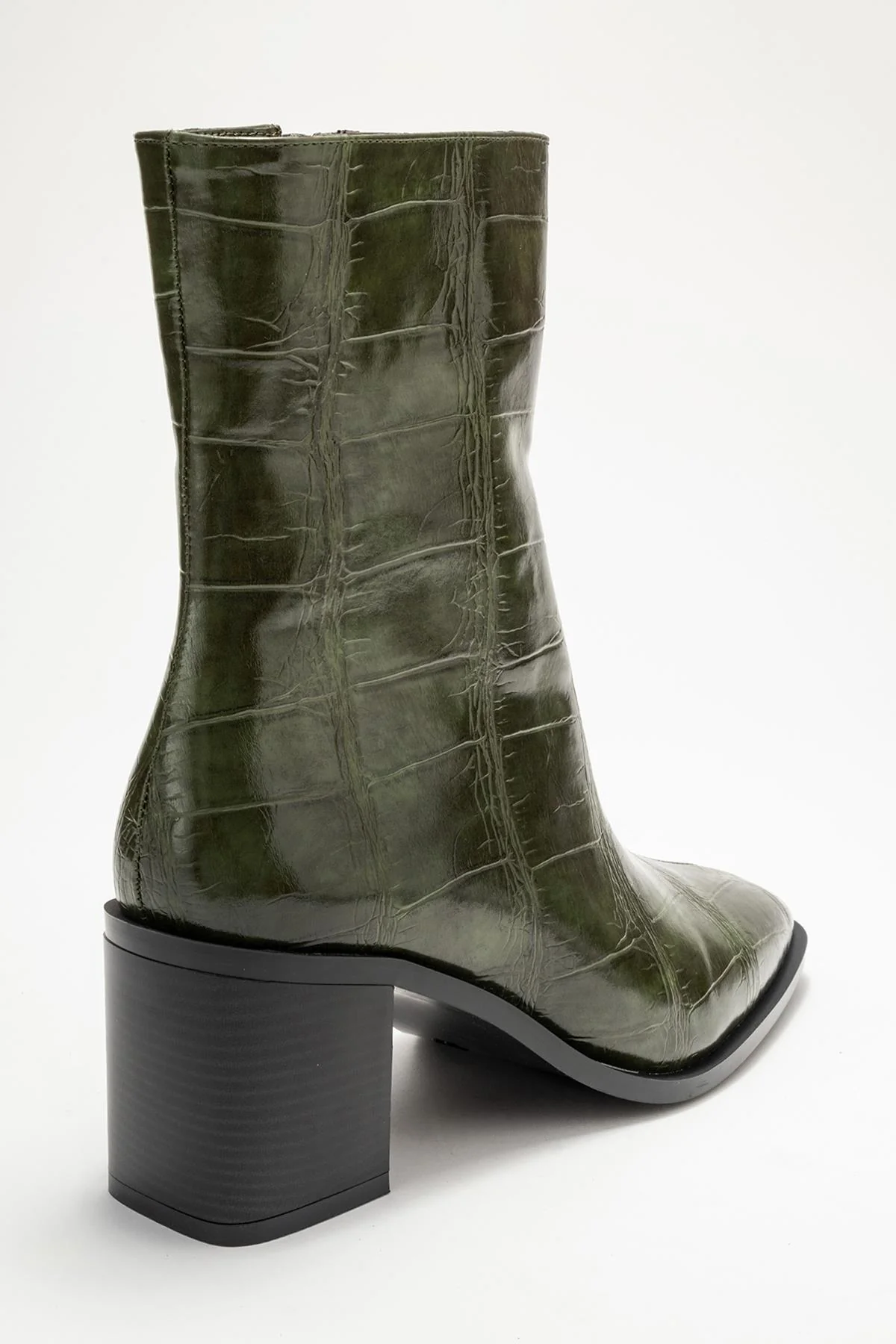 Chara - Green Printed Block Heel Boot (Women) - Image 5