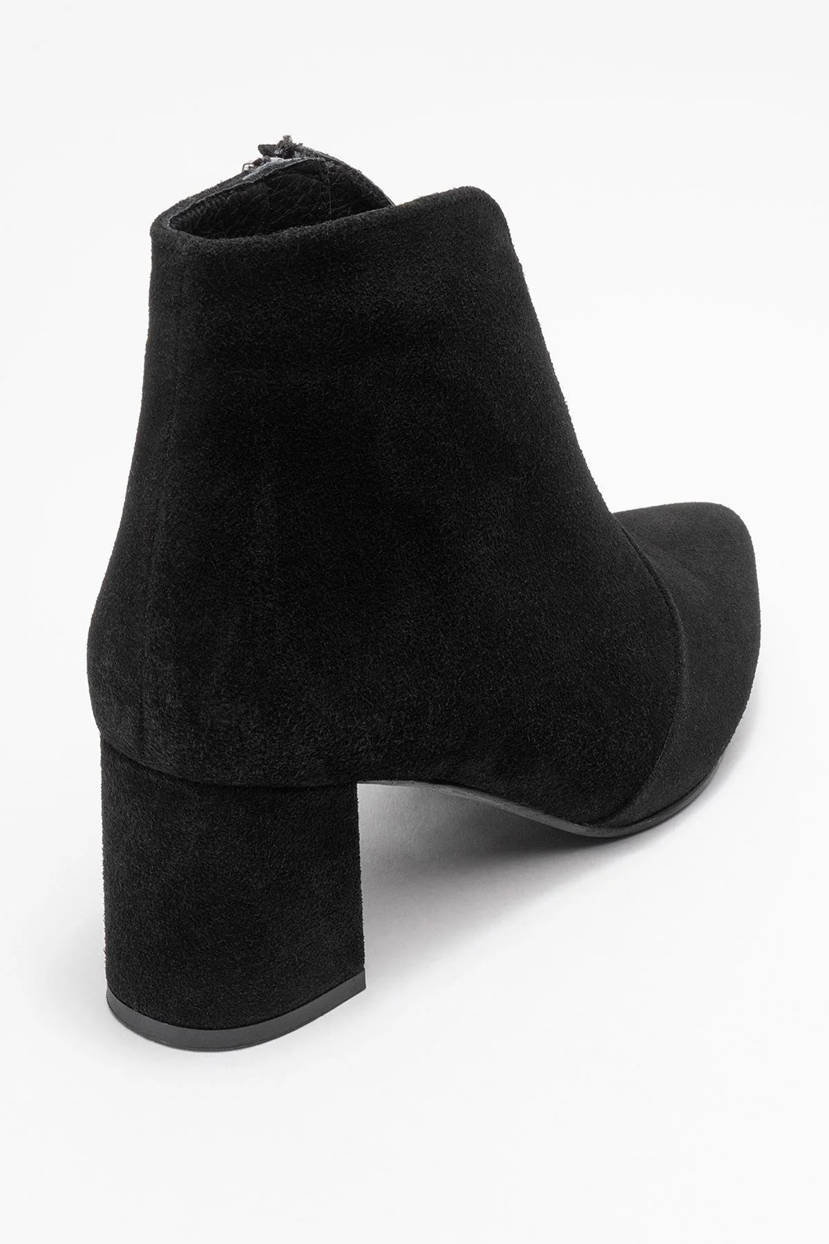 Finda - Black Suede Genuine Leather Block Heel Ankle Boot (Women) - Image 5