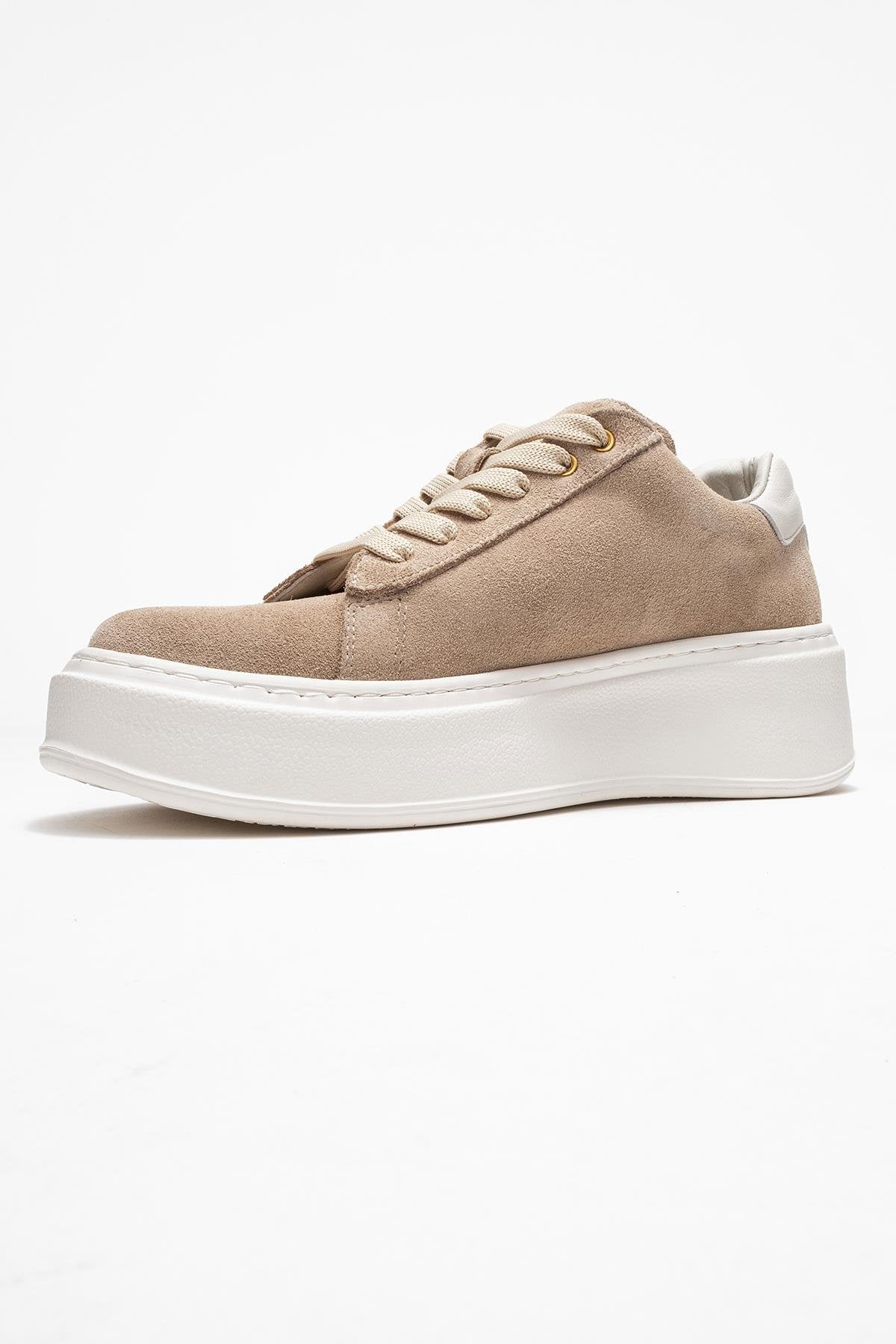 Gueno - Beige Genuine Leather Sneaker (Women) - Image 4