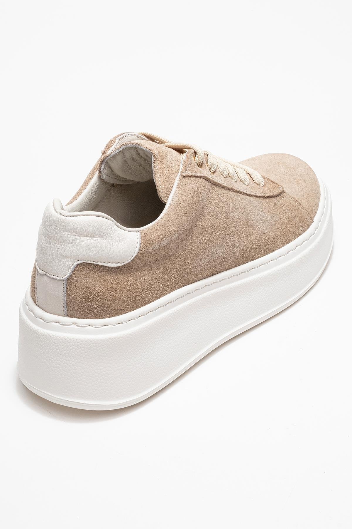 Gueno - Beige Genuine Leather Sneaker (Women) - Image 5