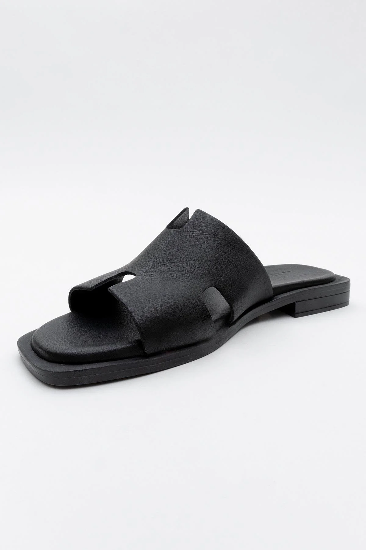 Jez - Black Leather Slide Sandal (Women) - Image 3