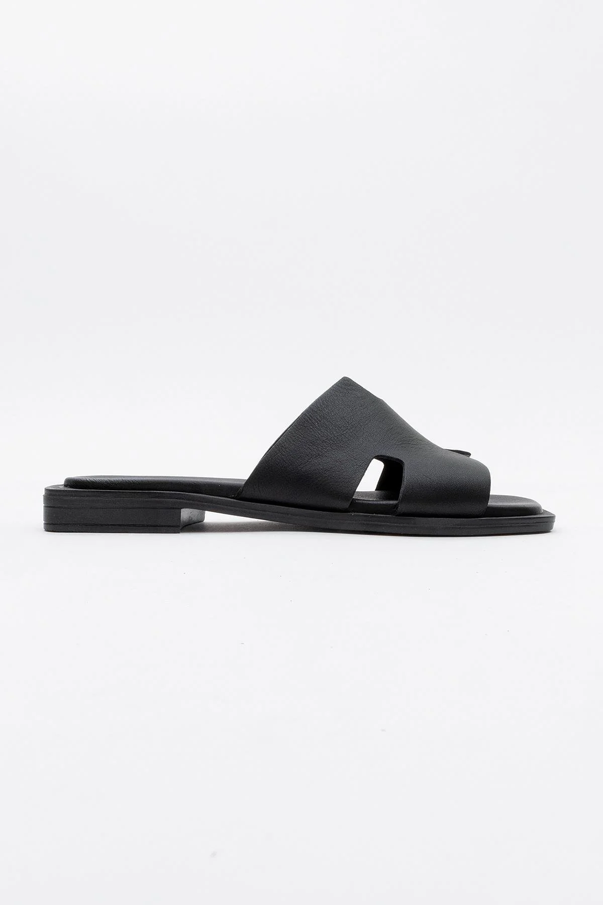 Jez - Black Leather Slide Sandal (Women) - Image 5