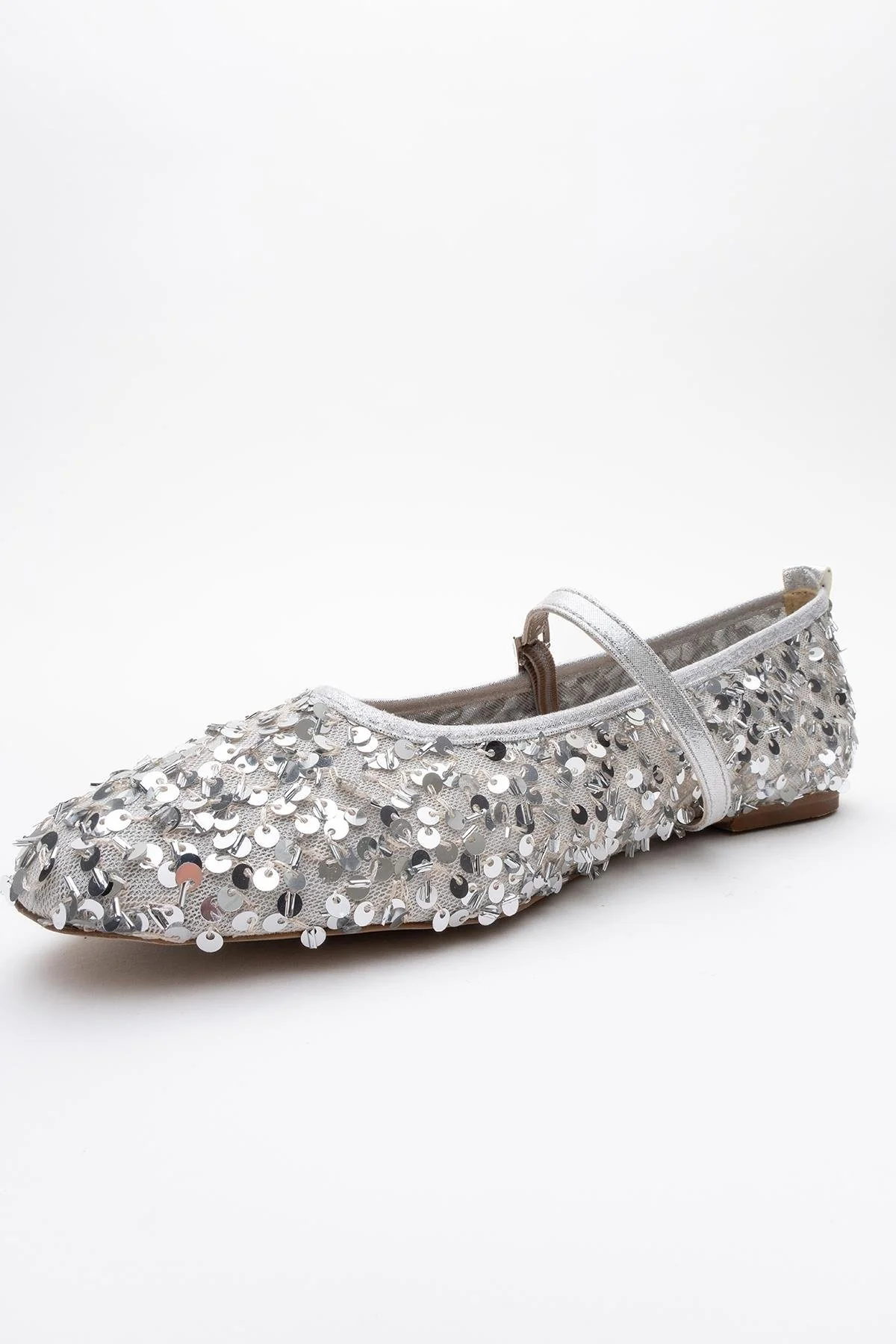Lush - Silver Sequin Single-Strap Ballet Flat (Women) - Image 4