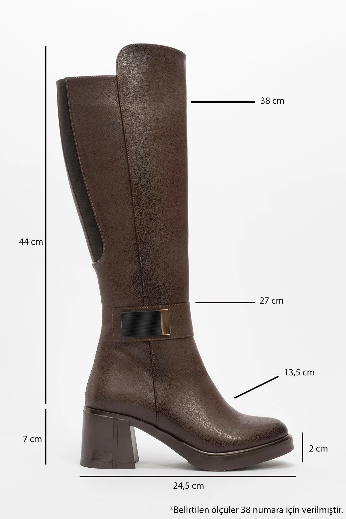 Moreni - Cognac Block Heel Knee-High Boot (Women) - Image 4