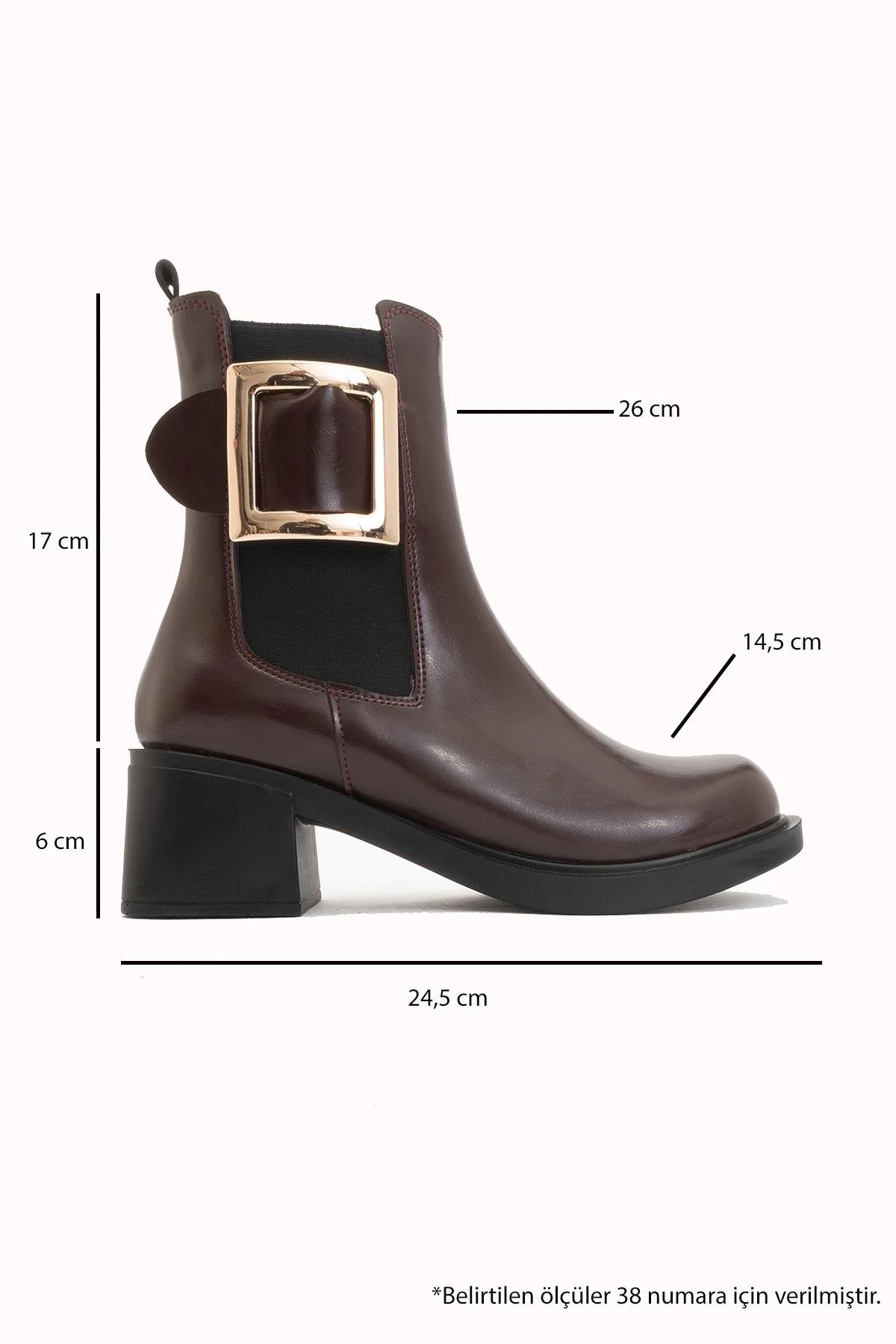 Moriah - Burgundy Buckle Elastic Side-Zip Block Heel Boot (Women) - Image 5