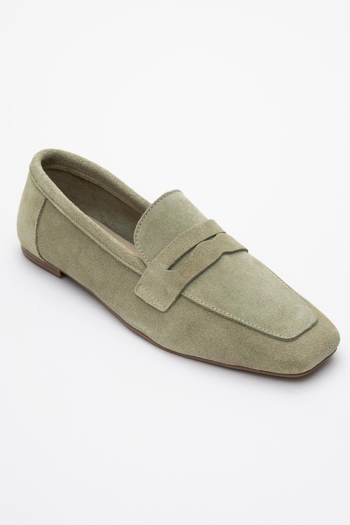 Morne - Sage Green Suede Leather Loafers (Women) - Image 3