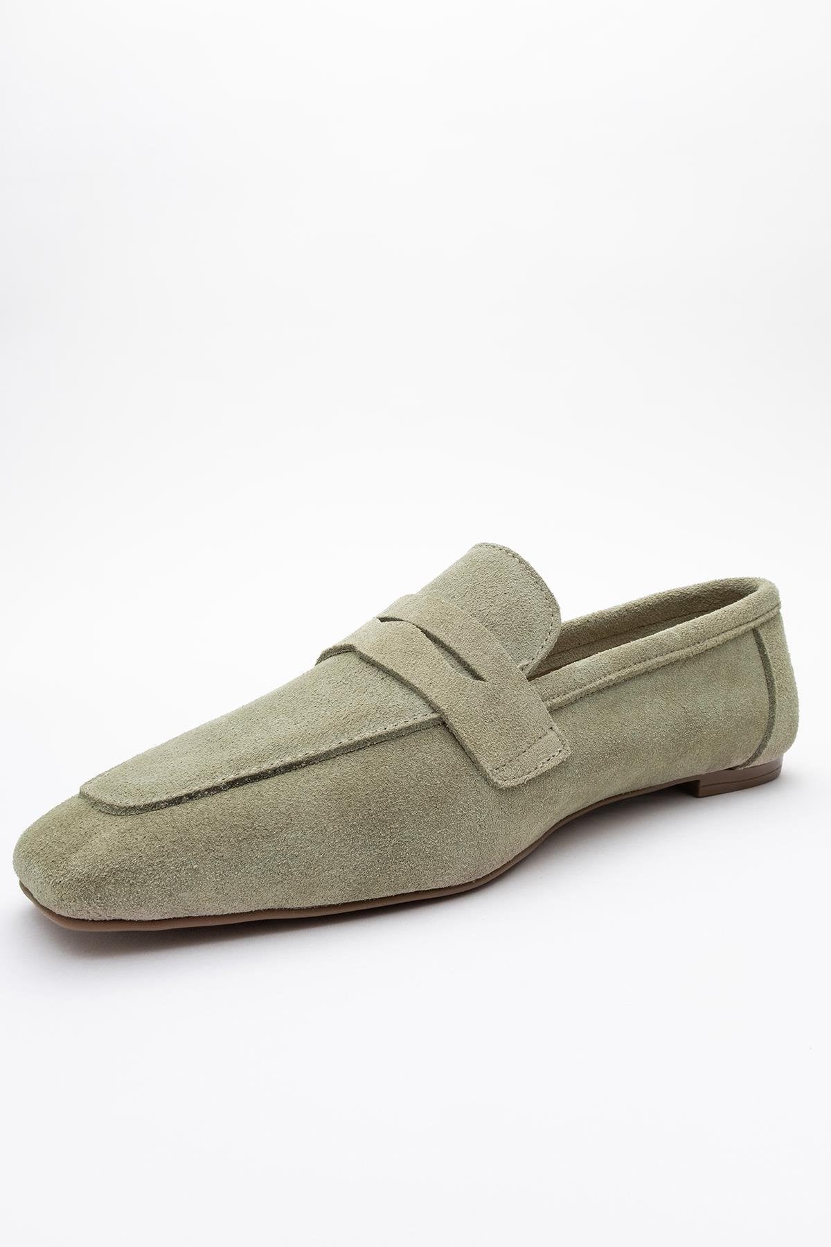 Morne - Sage Green Suede Leather Loafers (Women) - Image 4