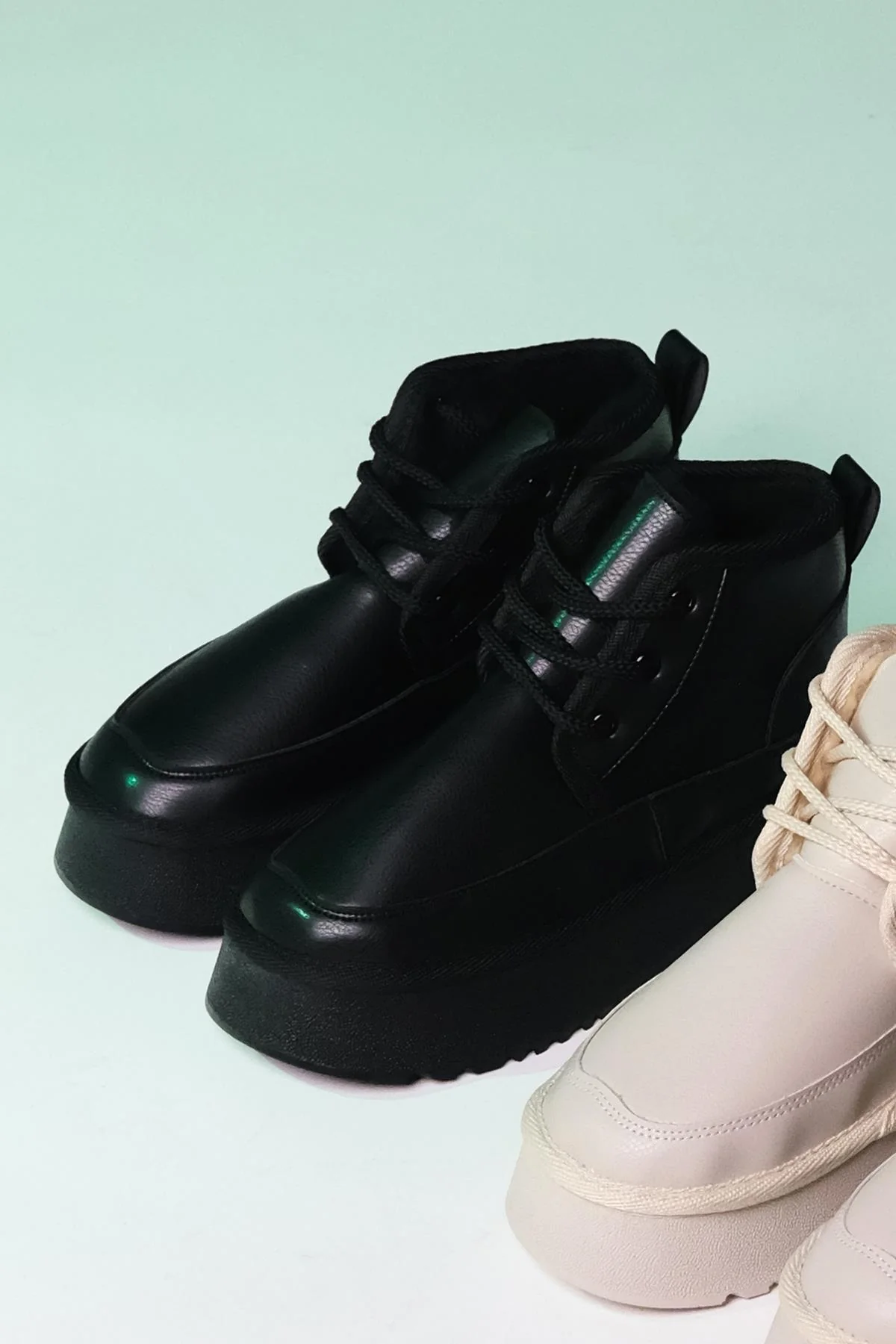 Ovela - Black Thick Sole Lace-Up Sport Boot (Women) - Image 7