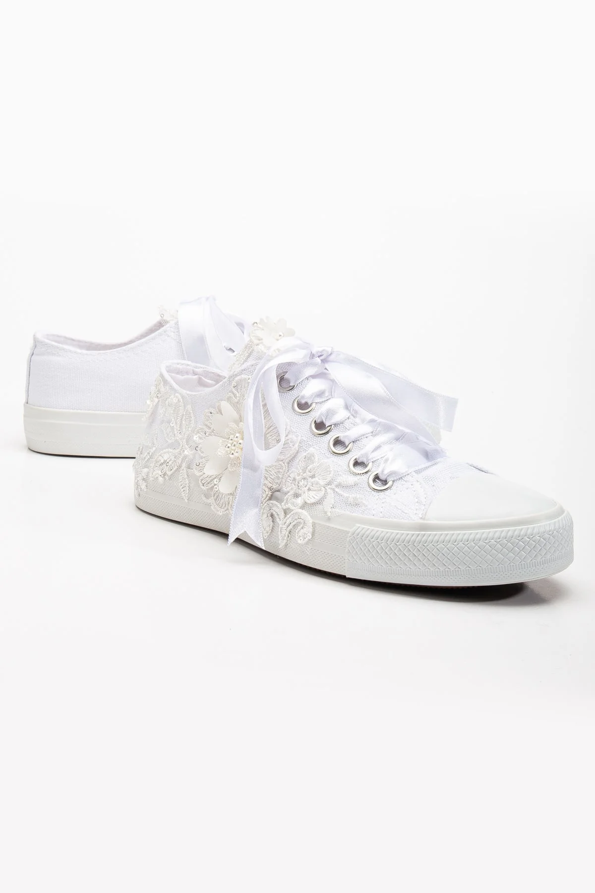 Peyton - White Low Wedding Sneakers - Image 3