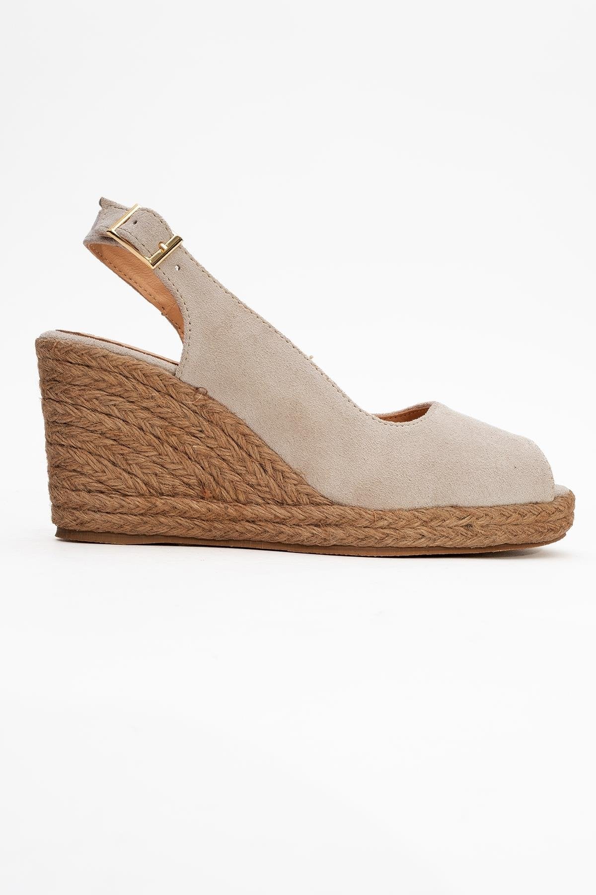 Ryan - Beige Suede Leather Espadrilles (Women) - Image 6