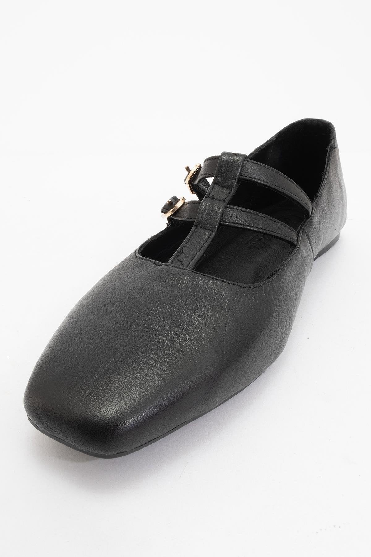 Starling - Black Leather Mary Jane Flats (Women) - Image 3