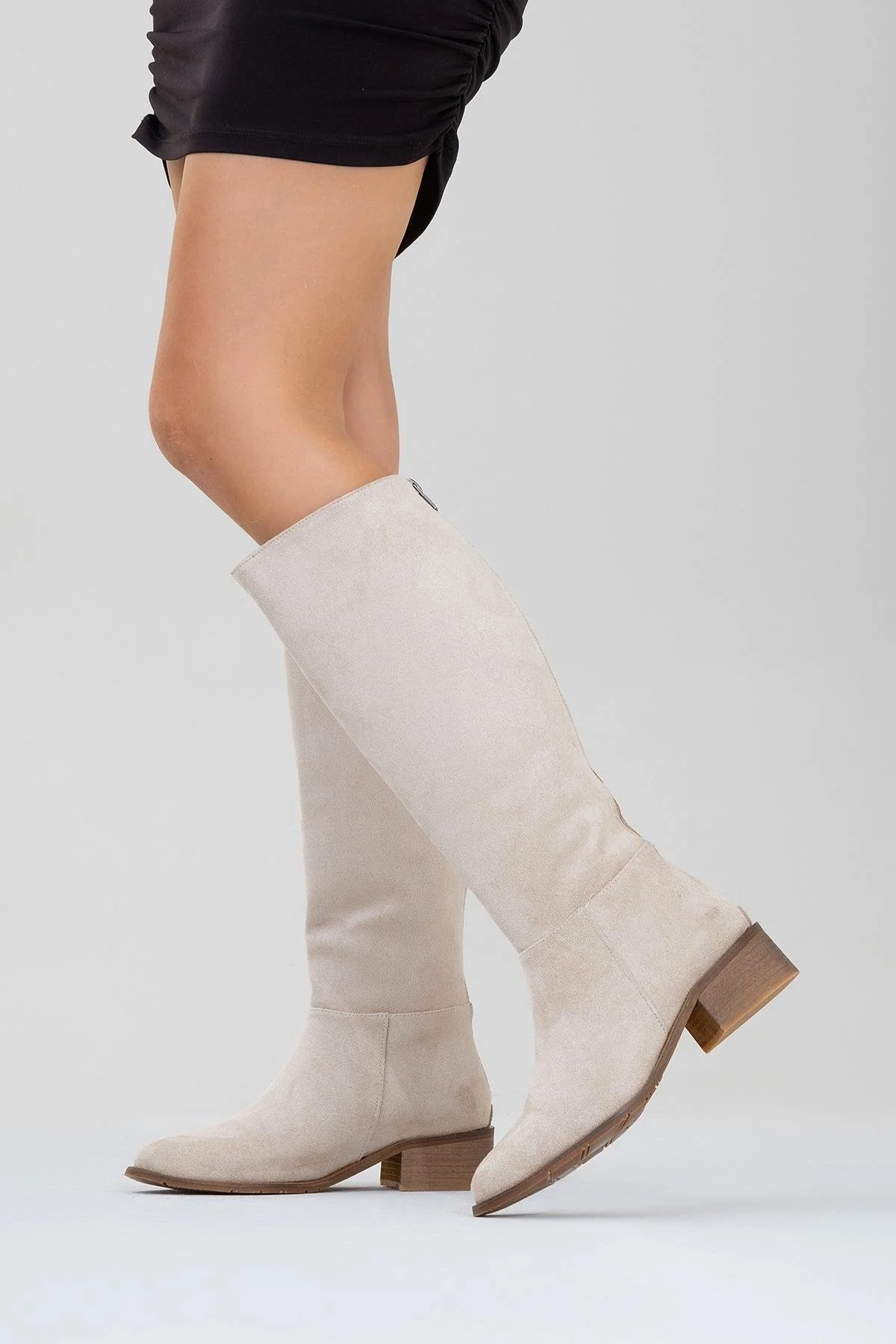 Svetlo - Beige Suede Back-Zip Knee-High Boot (Women) - Image 6