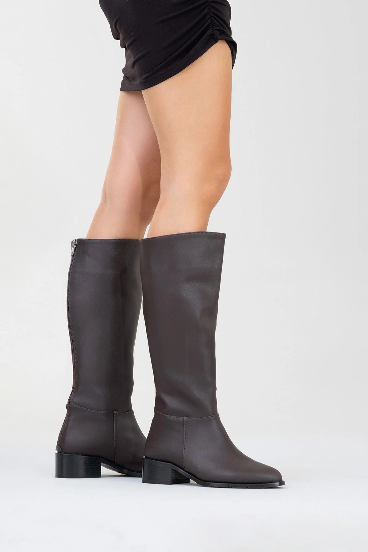 Svetlo - Brown Back-Zip Knee-High Boot (Women) - Image 7