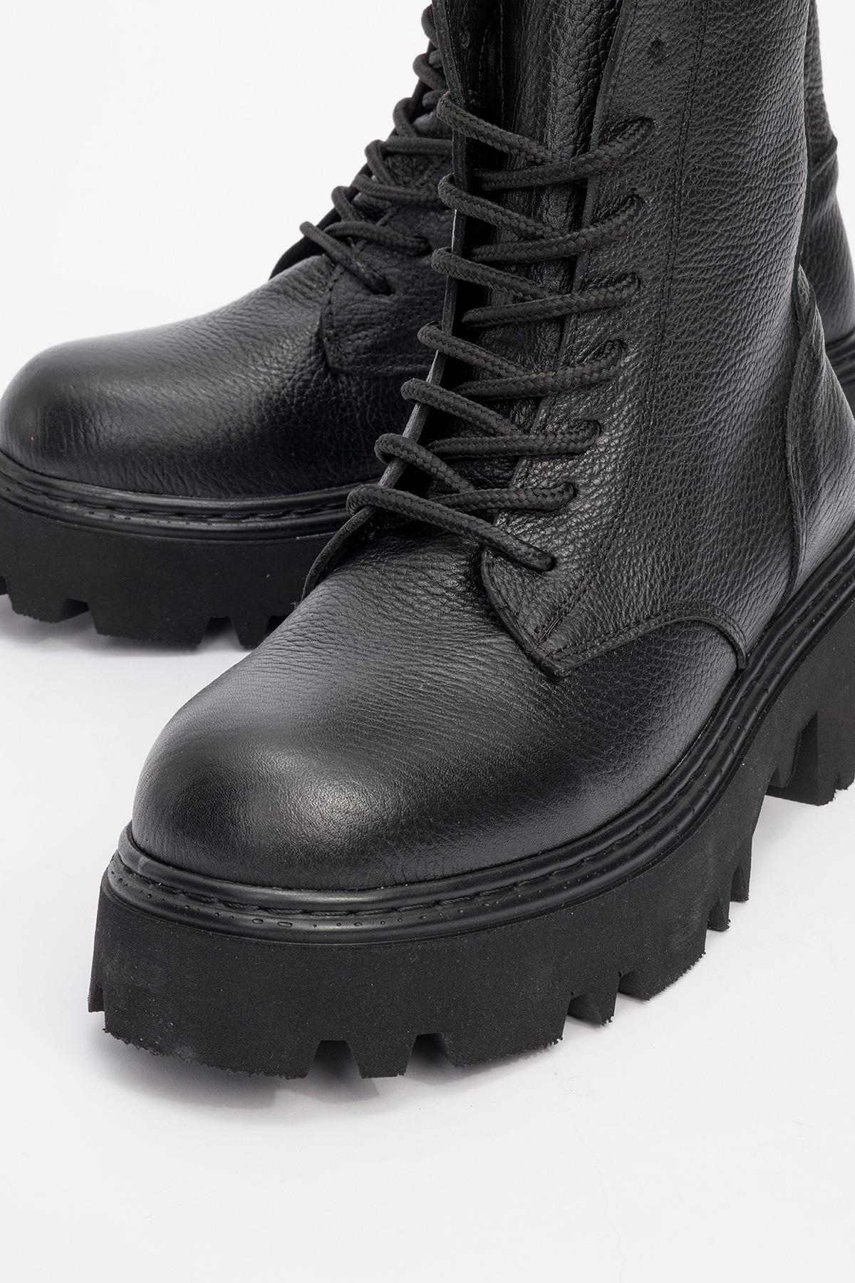 Tina Black Leather Ankle Boot (Women) - Image 3