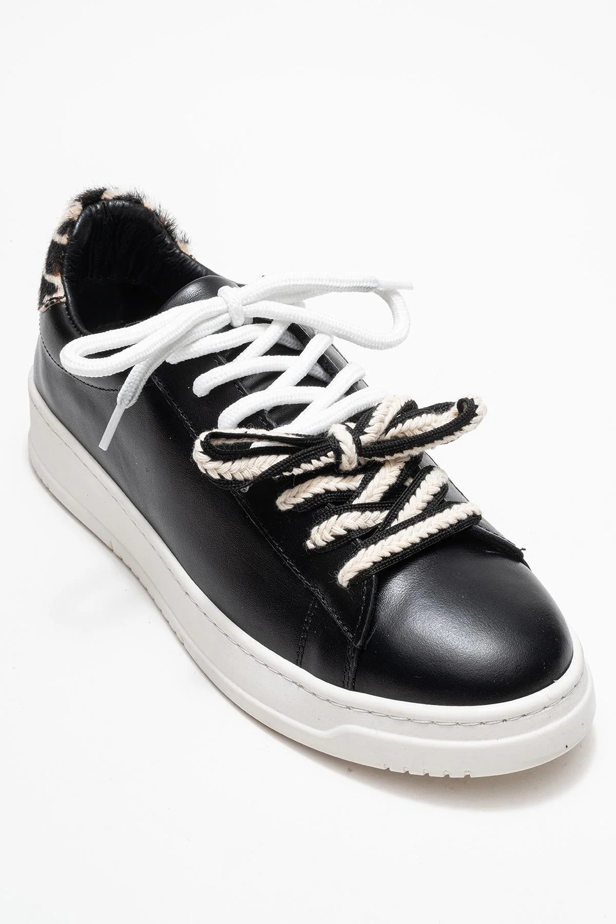 Warron - Black Patterned Genuine Leather Sneaker (Women) - Image 3
