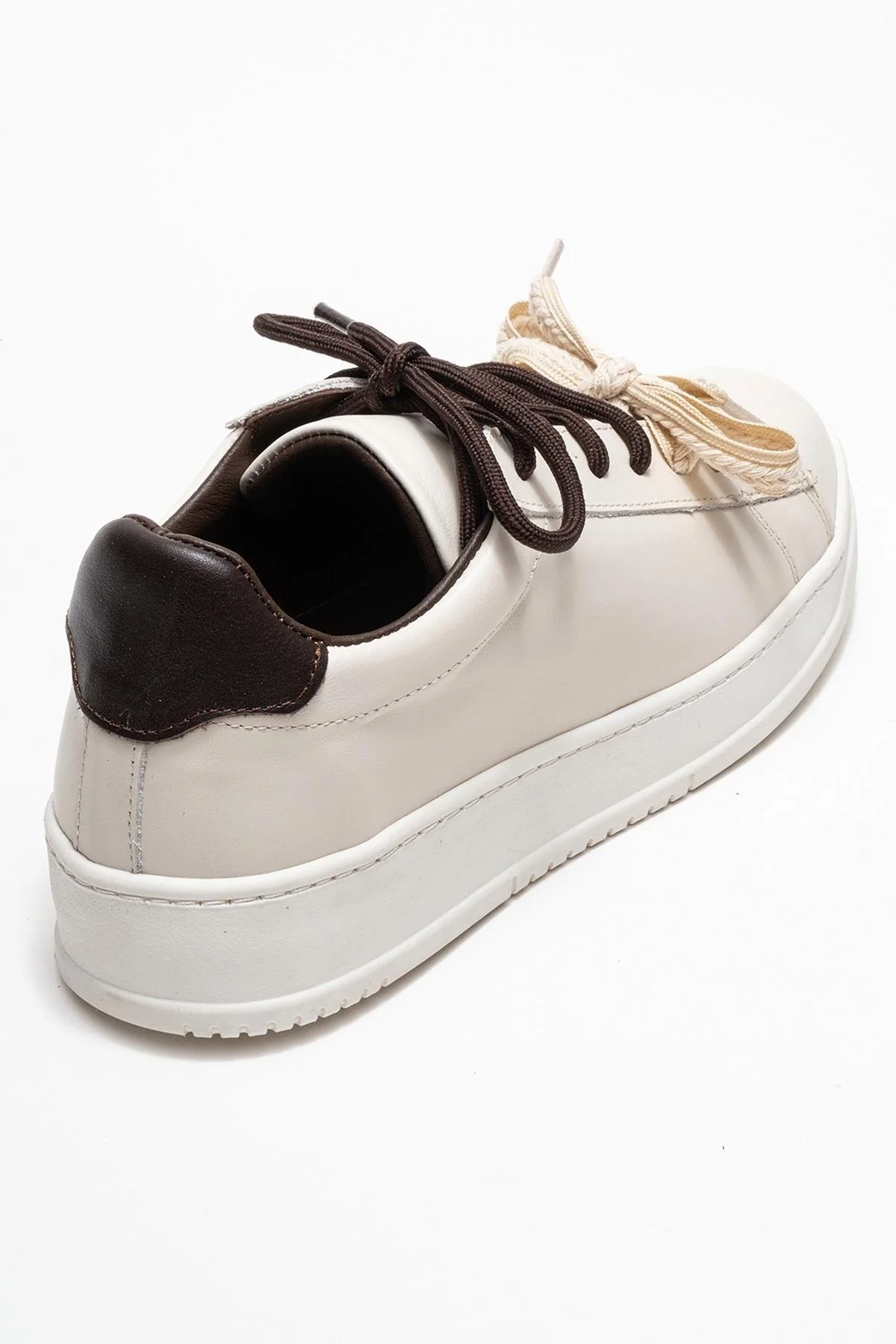Warron - Ecru Brown Genuine Leather Sneaker (Women) - Image 5