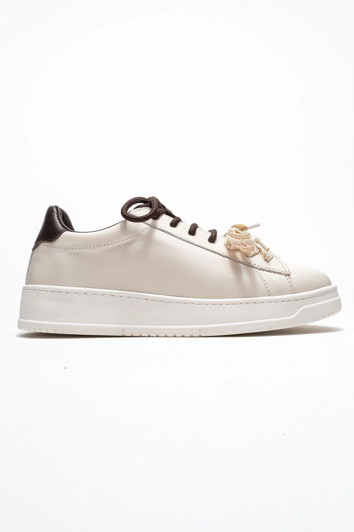 Warron - Ecru Brown Genuine Leather Sneaker (Women) - Image 6